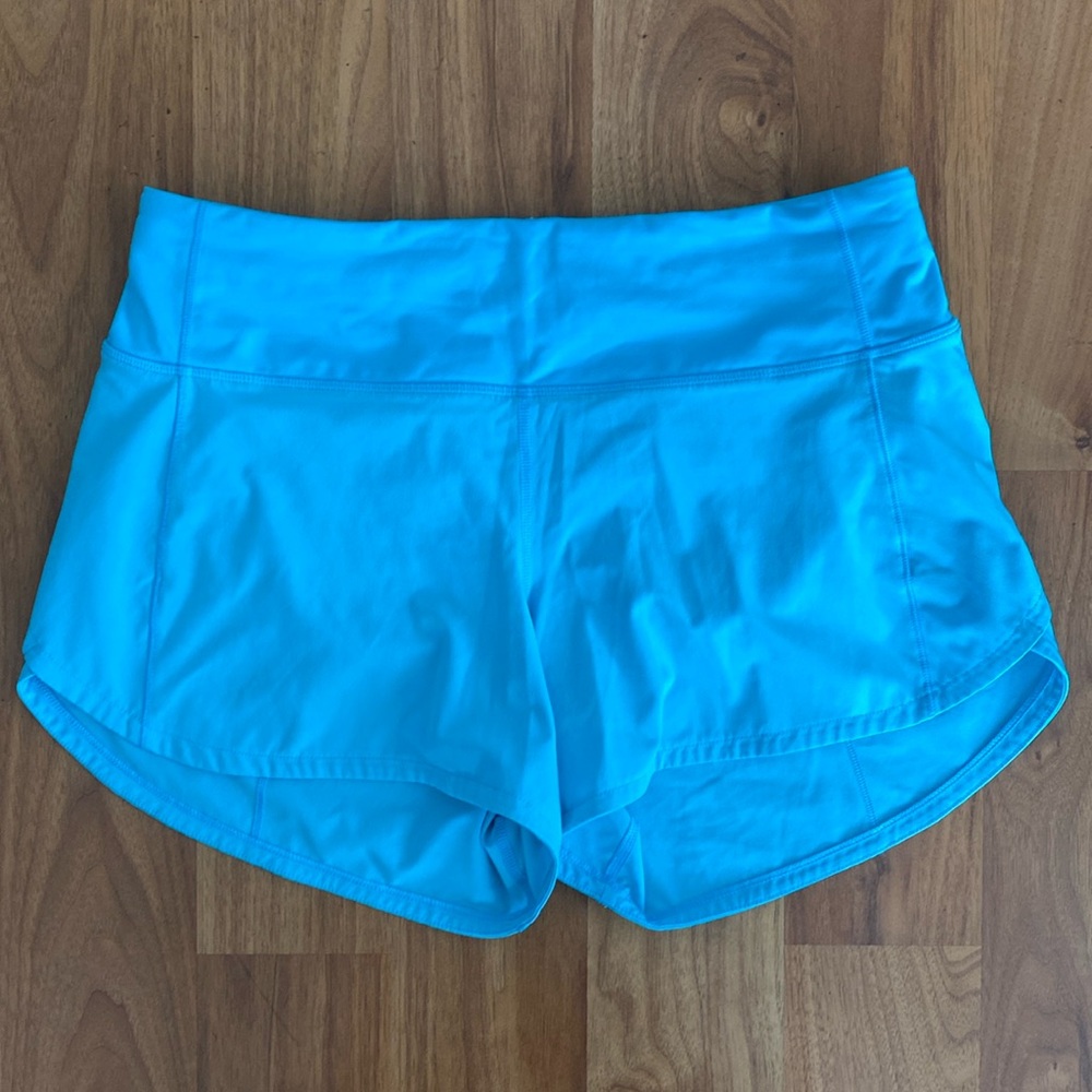 ❤️ Lululemon Speed Up Mid-Rise Lined Short 4" Electric Turquoise Size 6